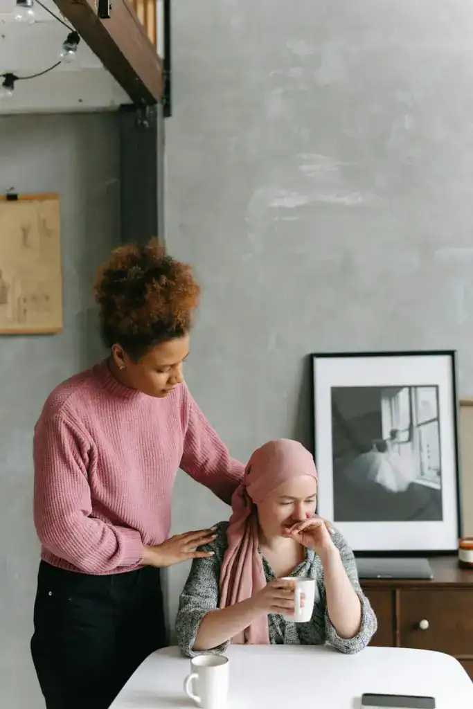 Home care with cancer patient at the home