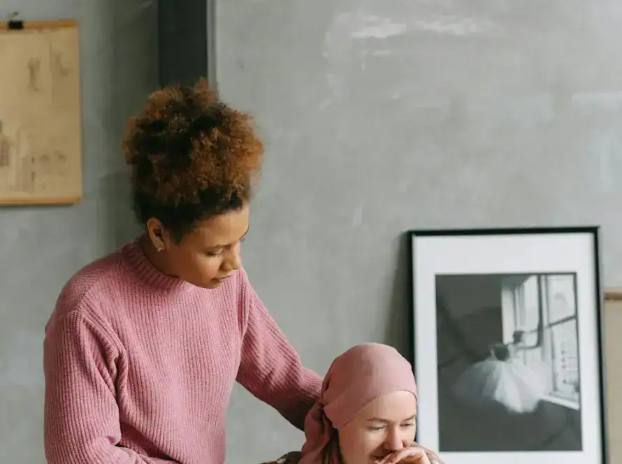 Home care with cancer patient at the home
